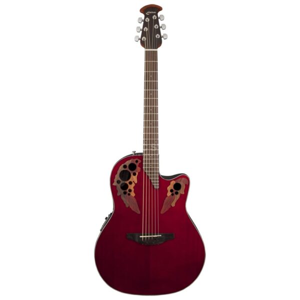גיטרה אקוסטית מוגברת -  Ovation Celebrity Elite Mid Cutaway, Ruby Red
